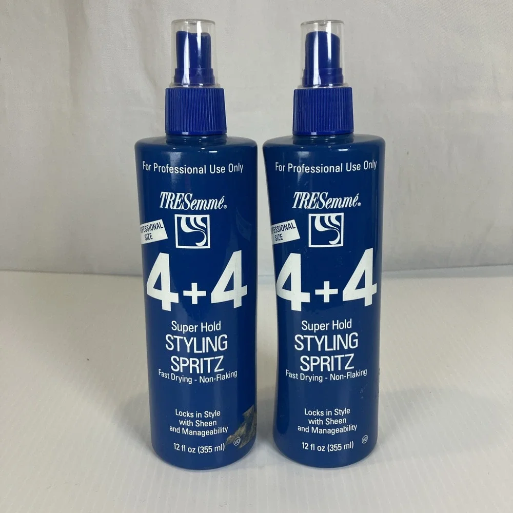 x 2 Tresemme 4+4‎ Super Hold Styling Spritz 12 Oz (RARE) Vintage NOS 1994